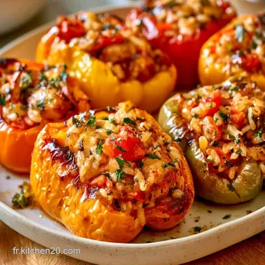 Poivrons Farcis Air Fryer en 50 Minutes Fiche recette