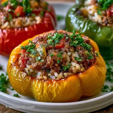 Poivrons Farcis au Boeuf au Four Fiche recette