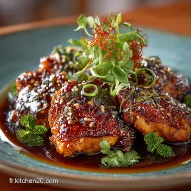 Hauts de Cuisses de Poulet au Four Asiatique Laque Miel Gingembre Fiche recette