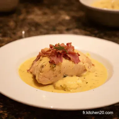 Poulet Cr&egrave;me aux Lardons Mon Secret Bistro Facile Fiche recette