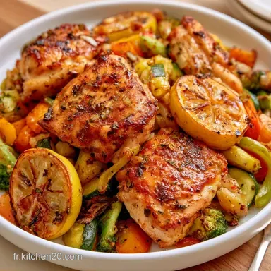 Poulet et L&eacute;gumes pour 4 Personnes Fiche recette