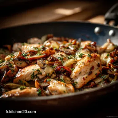 Poulet saut&eacute; aux champignons Shiitake Recette facile et umami Fiche recette