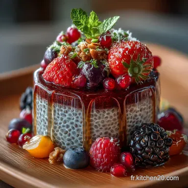 Petit D&eacute;jeuner IG Bas Pudding de Chia Nuit Compl&egrave;te Sans Gluten Fiche recette