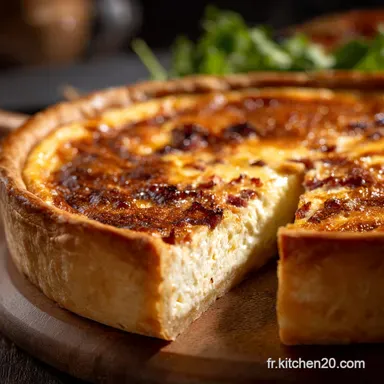 Quiche Lorraine IG Bas : Recette saine du classique all&eacute;g&eacute; sans pic. Fiche recette
