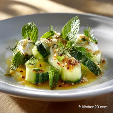 Rata Concombre et Menthe Crue Recette Fra&icirc;che, IG Bas et Rapide Fiche recette