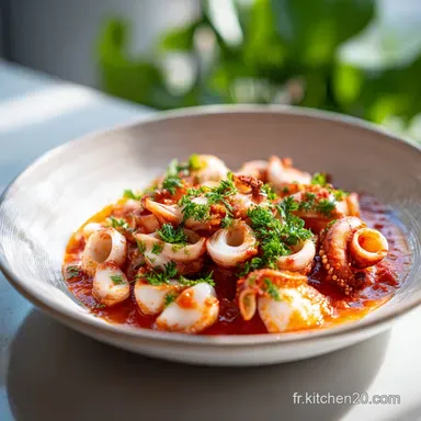 Recette de Calamar &agrave; l'Ail et Citron pour 4 Portions Fiche recette