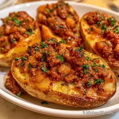 Recette Pommes De Terre Farcies au B&oelig;uf Fiche recette