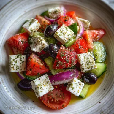 Recette Salade Grecque Traditionnelle Ready in 15 Min Fiche recette