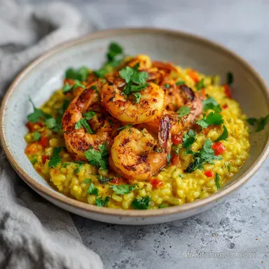 Risotto aux crevettes et au curry pour 4 personnes Fiche recette