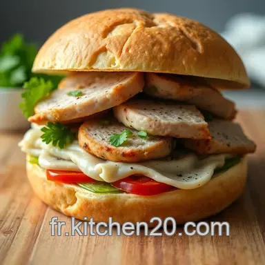 Sandwich Roul&eacute; au Poulet et: Mon Secret Frais & Facile! Fiche recette