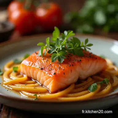 Recette Saumon Cr&eacute;meux Toscan Facile Cr&egrave;me Ail Tomates S&eacute;ch&eacute;es Fiche recette