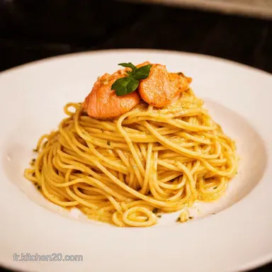 Spaghetti au Saumon Fum&eacute; Facile Un Air de Printemps Fiche recette