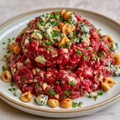 Tartare De B&oelig;uf Au Roquefort et Noisettes Fiche recette