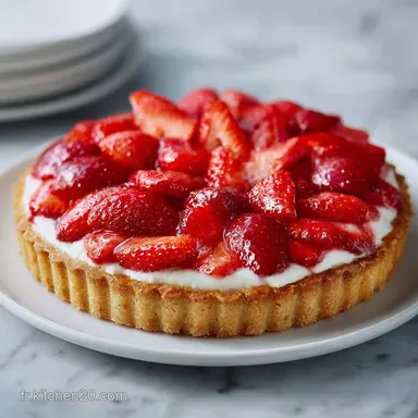 Tarte aux Fraises : Recette pour 8 personnes avec P&acirc;te Sabl&eacute;e