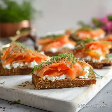 Tartines au Saumon Gravlax : Recette Facile et Festives Fiche recette
