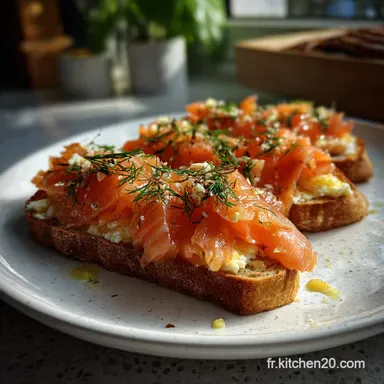 Recette de Toasts au Saumon Fum&eacute; Rapide et Facile Fiche recette