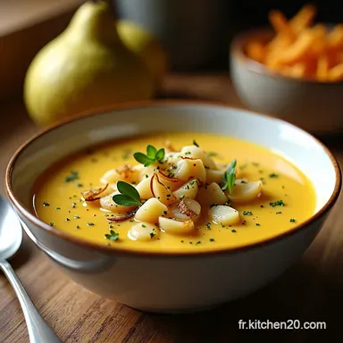 Potage PoiresPoireaux Le Velout&eacute; dAutomne Facile Fiche recette