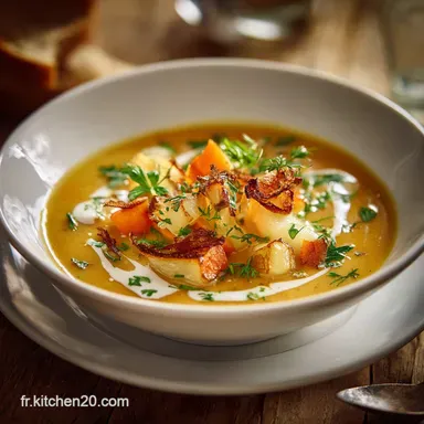 Soupe D&eacute;tox Poireaux Pommes de terre et Carottes Le Velout&eacute; Sans Cr&egrave;me Fiche recette