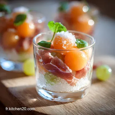 Verrines de Melon Glac&eacute; et Jambon de Parme Recette Facile Chic Fiche recette