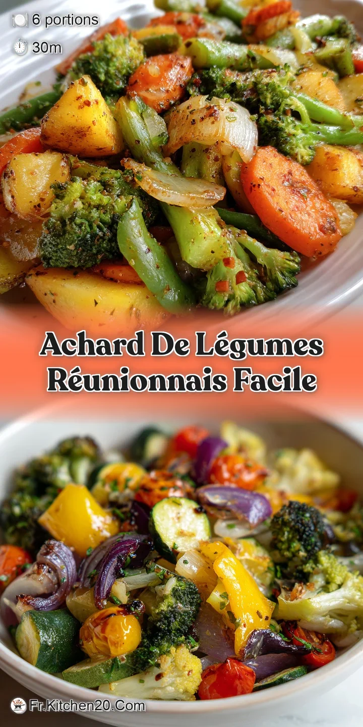 Close-up of the glossy, marinated vegetables. Intense colors and visible textures evoke a tangy and spicy aroma, very appe...