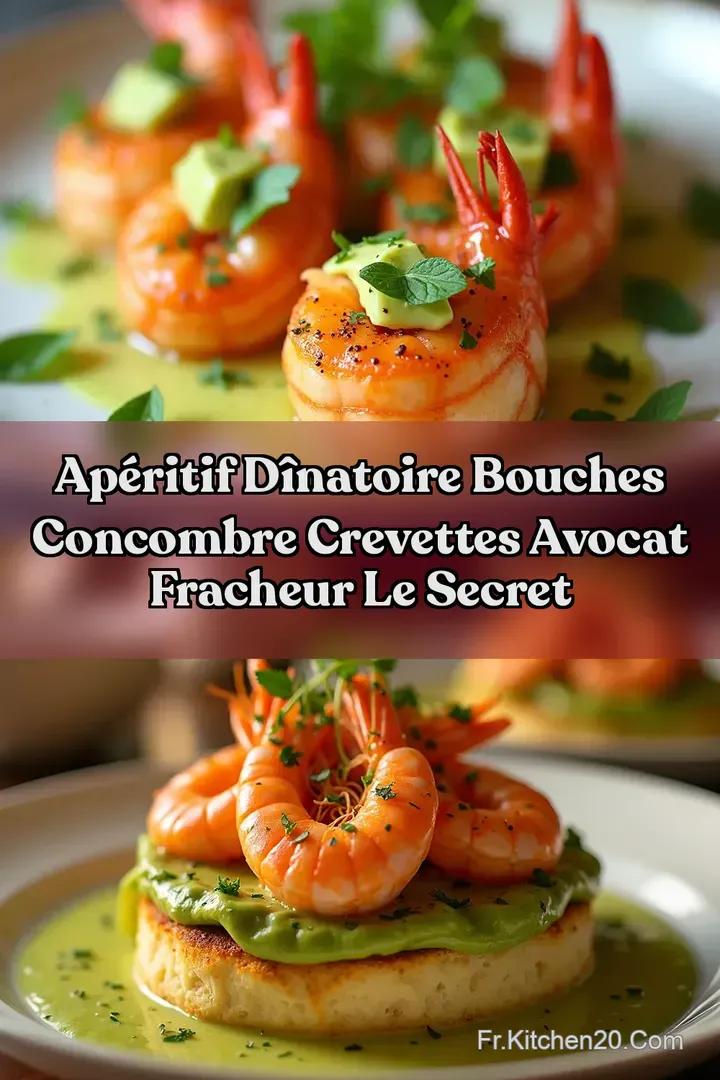 Ap&eacute;ritif d&icirc;natoire Bouches Concombre Crevettes Avocat Fracheur Le secret