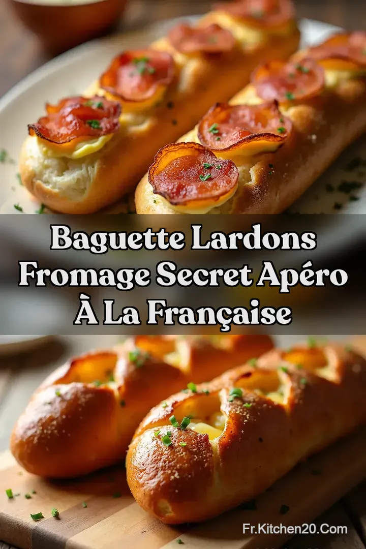 Baguette Lardons Fromage Secret Ap&eacute;ro &agrave; la Fran&ccedil;aise