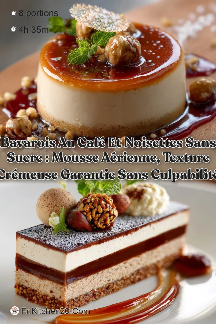 Bavarois au caf&eacute; et noisettes sans sucre : Mousse a&eacute;rienne texture cr&eacute;meuse garantie sans culpabilit&eacute;