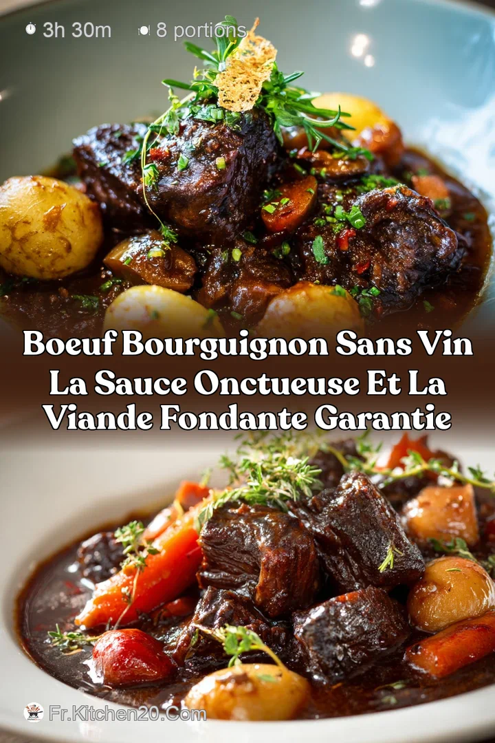 Boeuf Bourguignon sans vin La sauce onctueuse et la viande fondante garantie