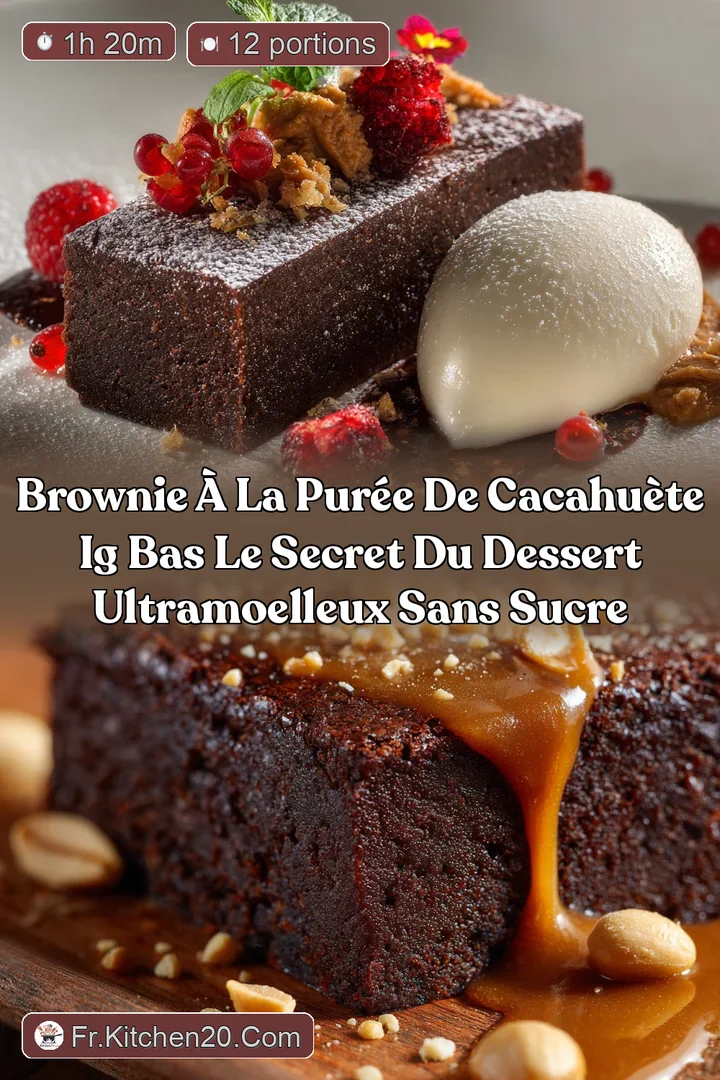 Brownie &agrave; la pur&eacute;e de cacahu&egrave;te IG bas Le secret du dessert ultramoelleux sans sucre