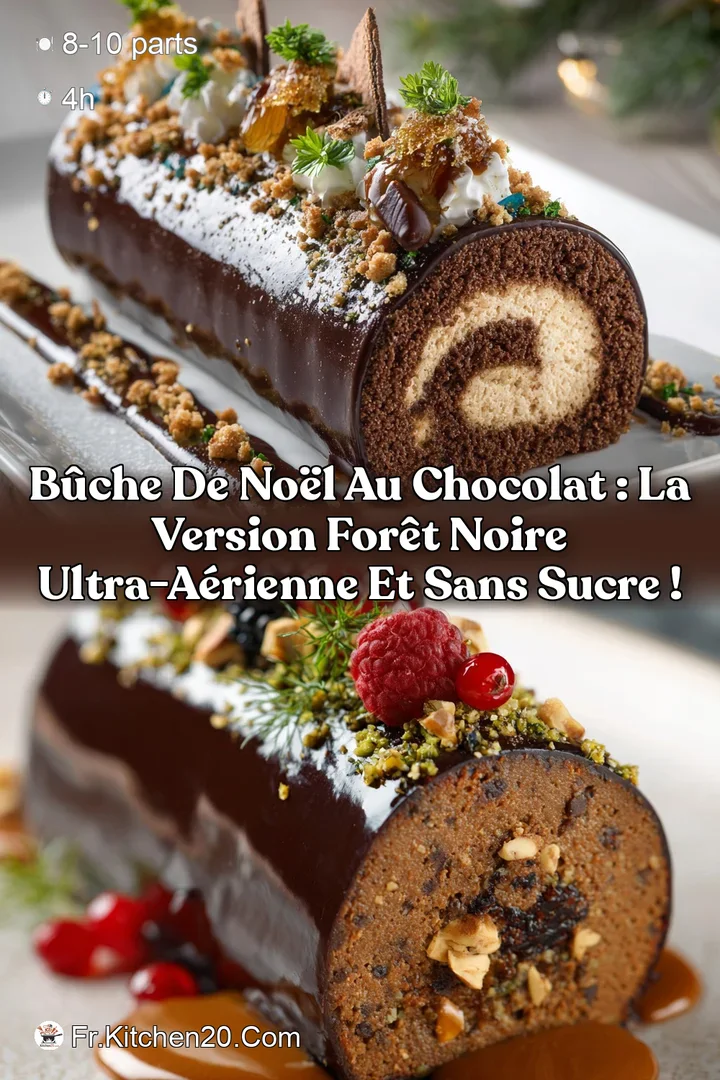 B&ucirc;che de No&euml;l au Chocolat : La version For&ecirc;t Noire Ultra-A&eacute;rienne et Sans Sucre !