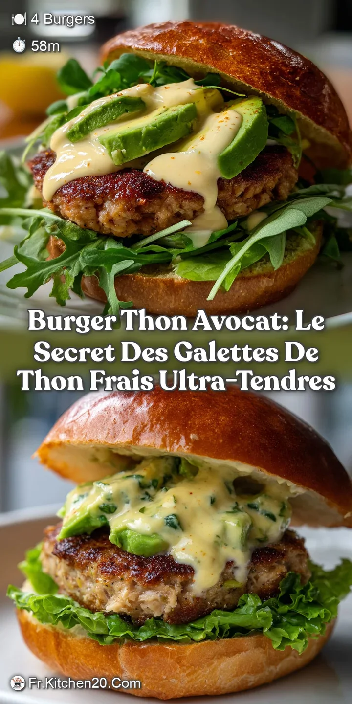 Burger Thon Avocat: Le Secret des Galettes de Thon Frais ultra-tendres