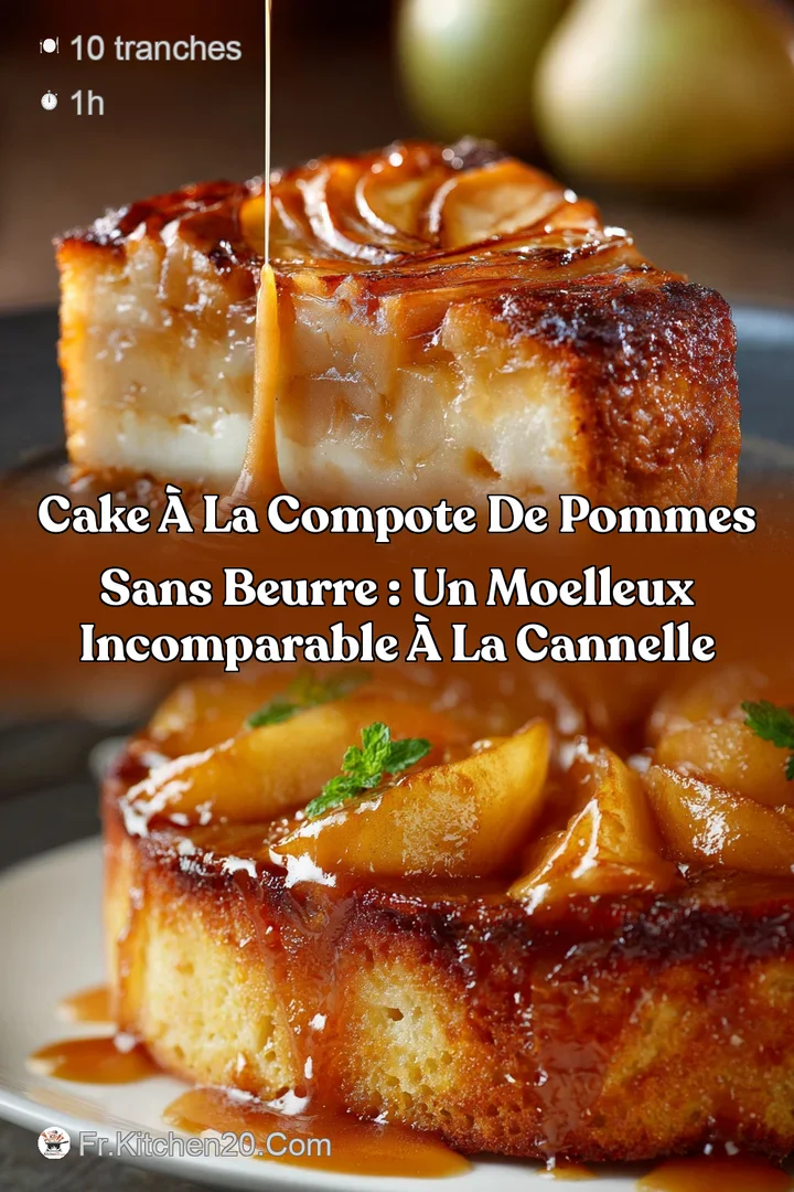 Cake &agrave; la Compote de Pommes Sans Beurre : Un Moelleux Incomparable &agrave; la Cannelle
