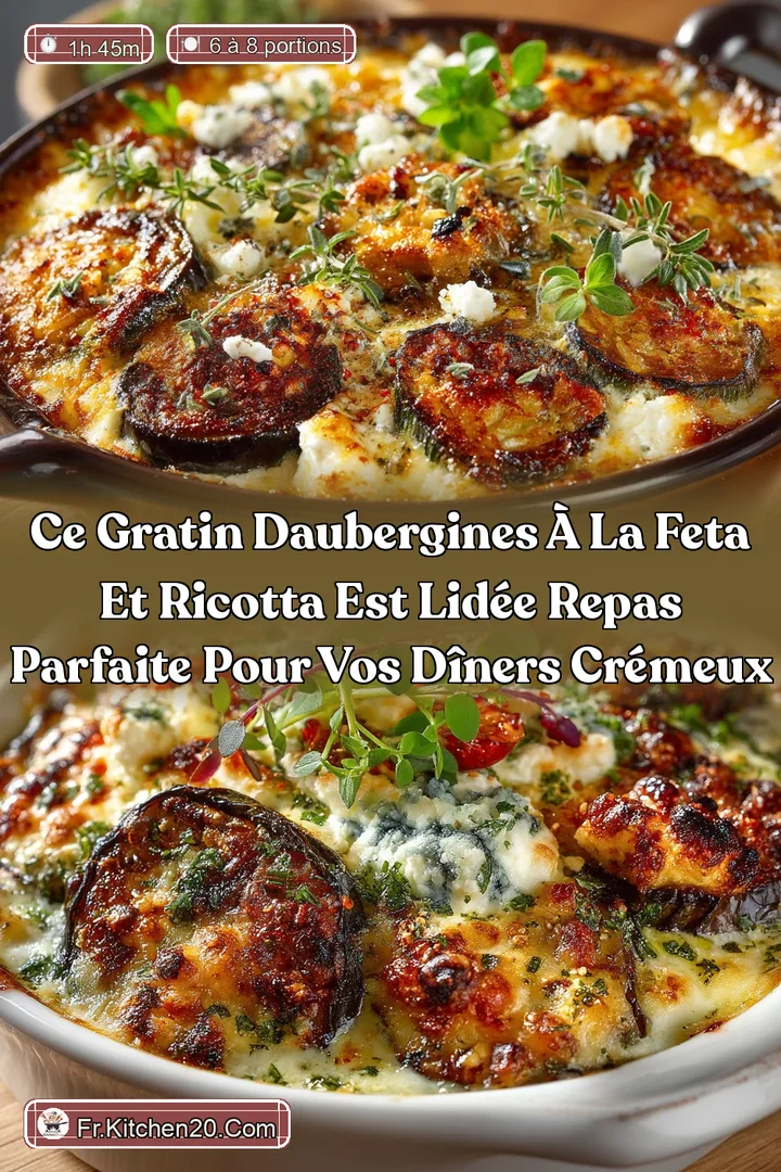 Ce Gratin dAubergines &agrave; la Feta et Ricotta est lId&eacute;e Repas parfaite pour vos d&icirc;ners cr&eacute;meux