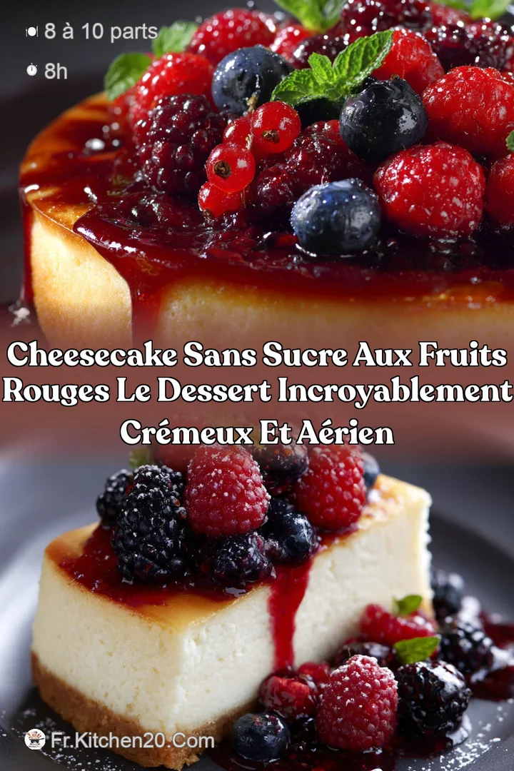 Cheesecake sans sucre aux Fruits rouges Le dessert incroyablement cr&eacute;meux et a&eacute;rien