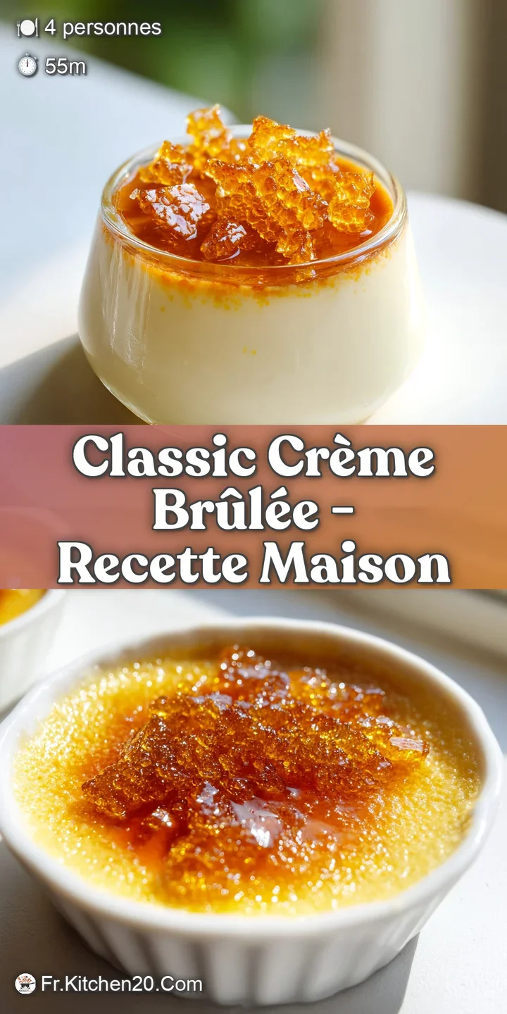 Gros plan sur une fine couche de sucre br&ucirc;l&eacute; caram&eacute;lis&eacute; se brisant pour r&eacute;v&eacute;ler une cr&egrave;me vanill&eacute;e lisse et p&acirc;le.