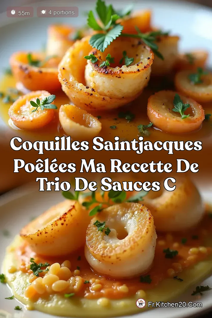 Coquilles SaintJacques Po&ecirc;l&eacute;es Ma Recette de Trio de Sauces C
