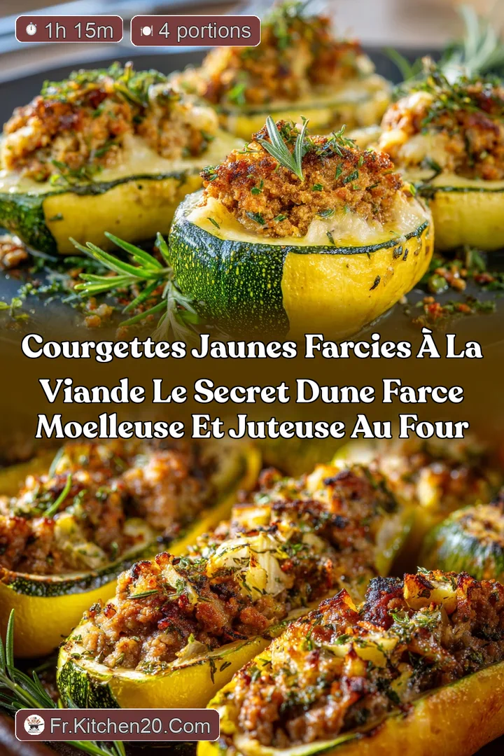 Courgettes jaunes farcies &agrave; la viande Le secret dune farce moelleuse et juteuse au four