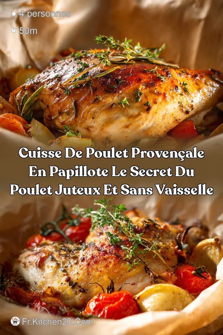 Cuisse de poulet proven&ccedil;ale en papillote Le Secret du Poulet Juteux et Sans Vaisselle