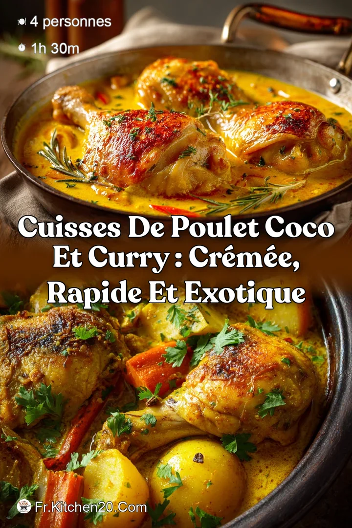 Cuisses de Poulet Coco et Curry : Cr&eacute;m&eacute;e Rapide et Exotique