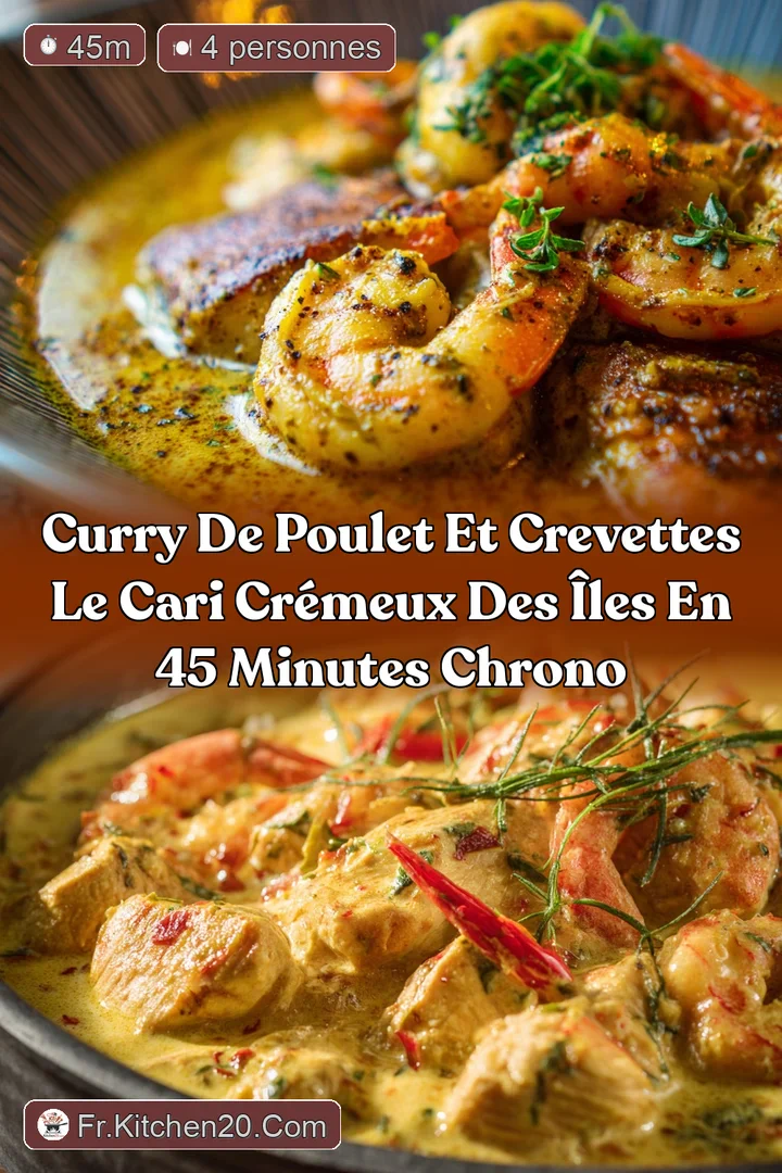 Curry de Poulet et Crevettes Le Cari cr&eacute;meux des &icirc;les en 45 minutes chrono