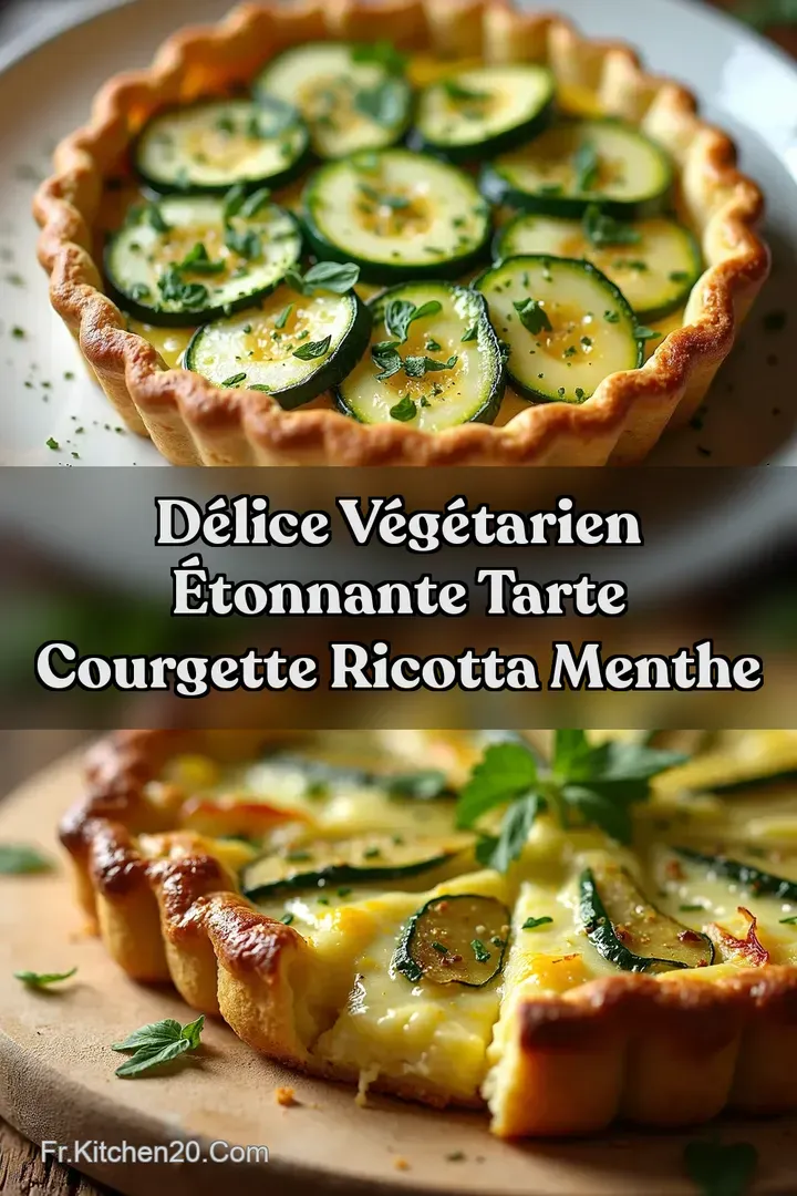 D&eacute;lice V&eacute;g&eacute;tarien &Eacute;tonnante Tarte Courgette Ricotta Menthe