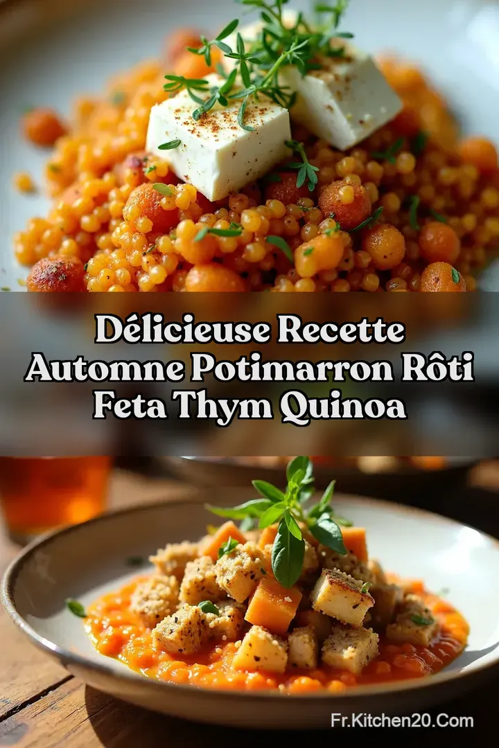 D&eacute;licieuse Recette Automne Potimarron R&ocirc;ti Feta Thym Quinoa