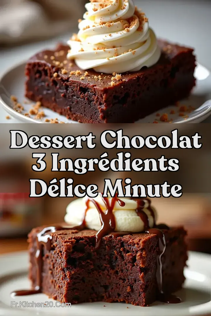 Dessert Chocolat 3 Ingr&eacute;dients D&eacute;lice Minute