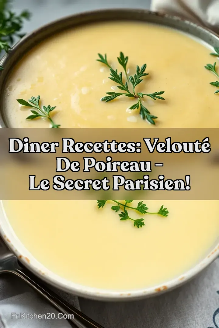 Diner Recettes: Velout&eacute; de Poireau - Le Secret Parisien!