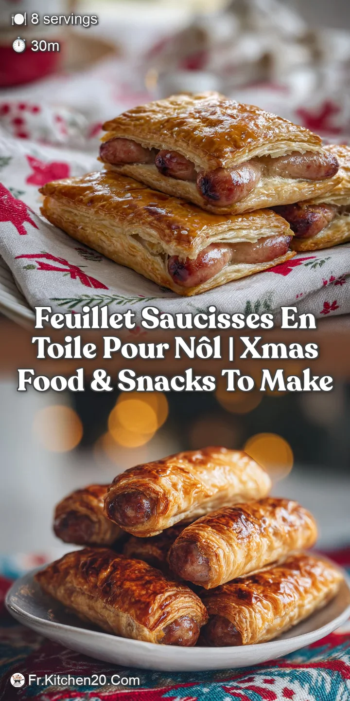 Close-up view of a sausage roll with a beautifully textured, flaky crust. Visible steam rising, hinting at a warm, flavorf...