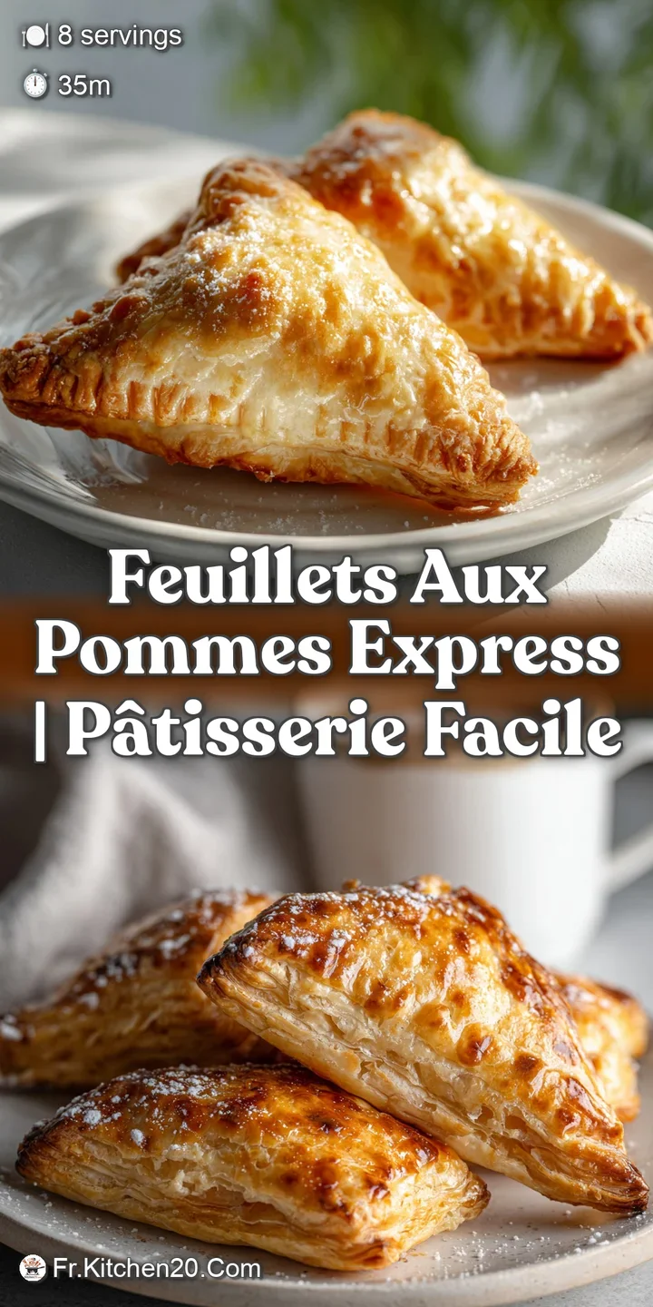 Close-up of a feuillet&eacute; aux pommes, showcasing layers of buttery pastry and glistening caramelized apple filling. Steaming...