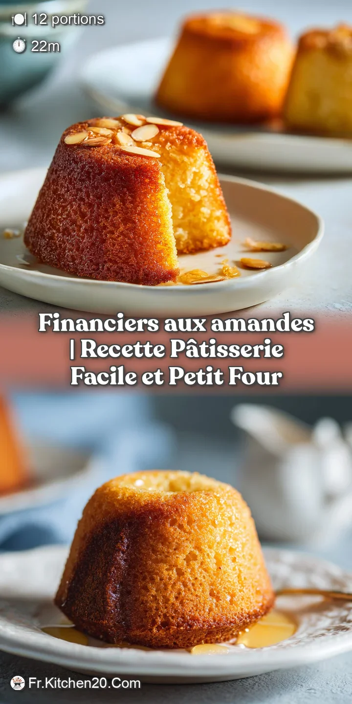 Close-up of a warm, golden financier revealing a moist, tender crumb and a rich, buttery aroma.