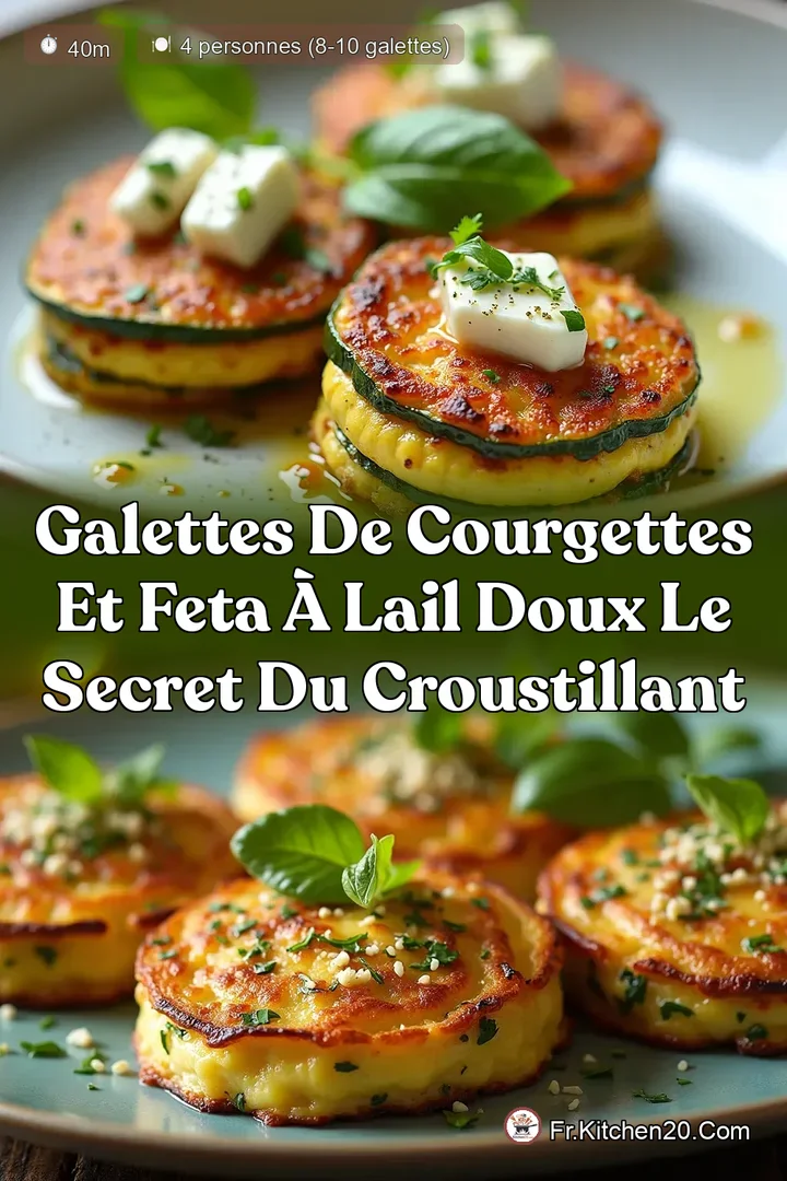 Galettes de Courgettes et Feta &agrave; lAil Doux Le Secret du Croustillant