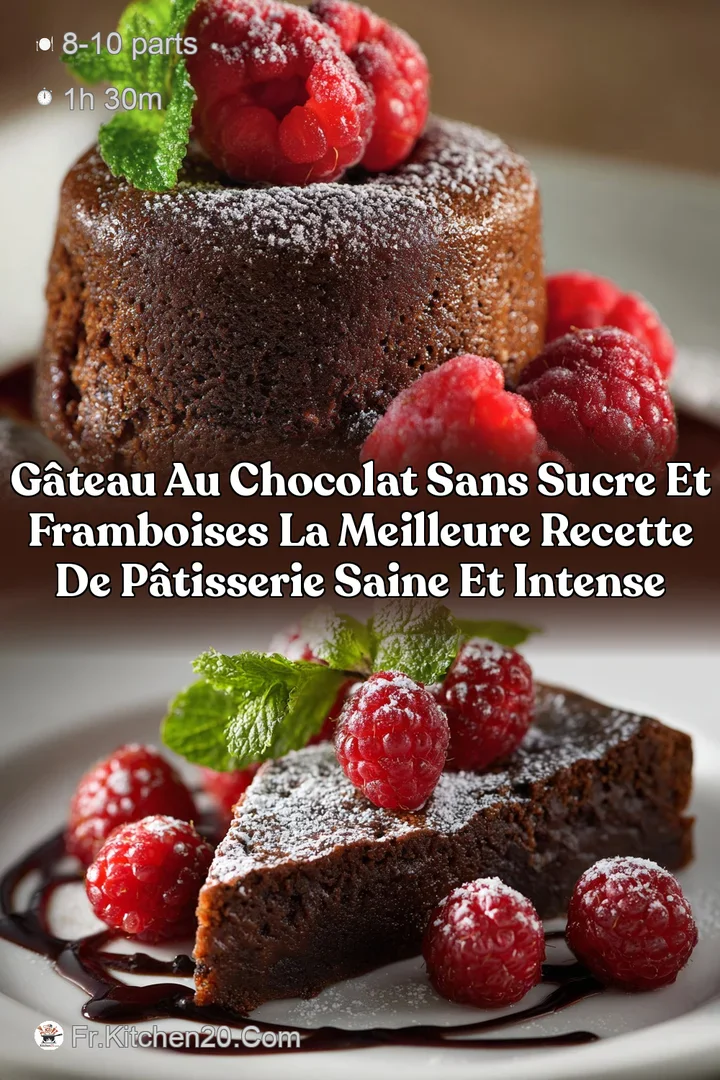 G&acirc;teau au chocolat sans sucre et framboises La meilleure recette de p&acirc;tisserie saine et intense