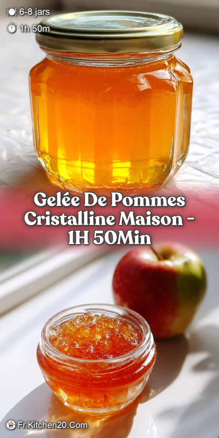 Close-up of vibrant amber apple jelly, its surface subtly wrinkled. Softly diffused light creates a mouthwatering and invi...